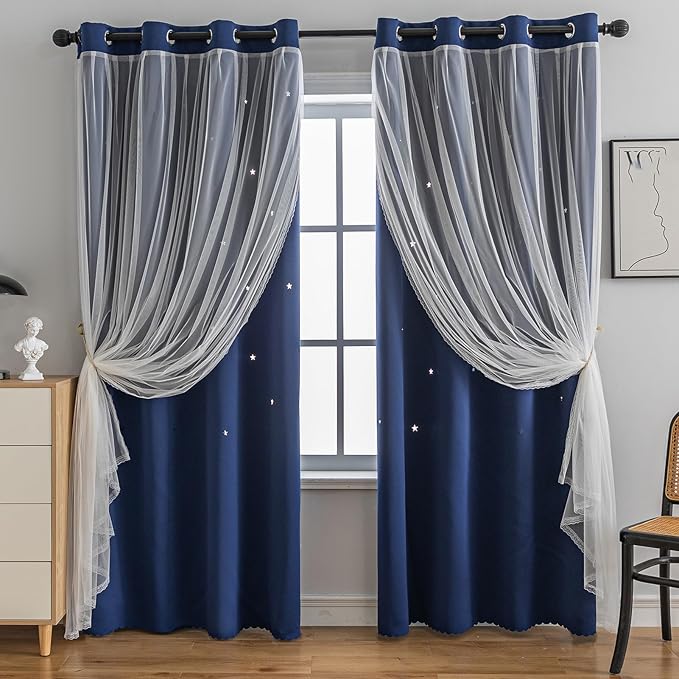 indistar Star Cutout Kids Window Blackout Curtains by indistar