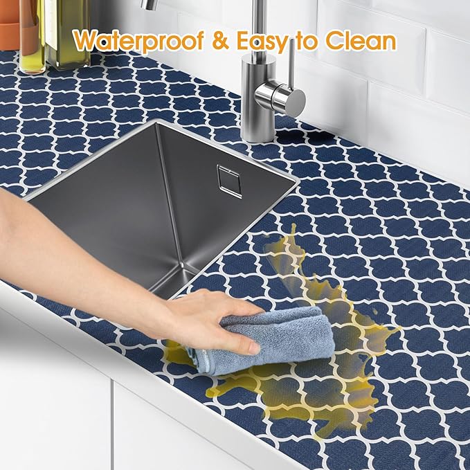 Shelf and Drawer Liner for Kitchen Cabinets Non-Adhesive, Strong Grip Non-Slip - Image 4