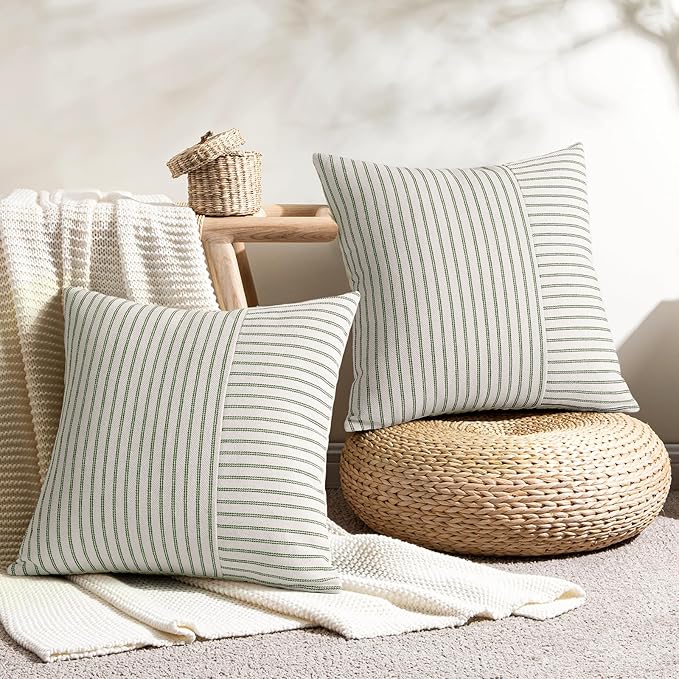 YCOLL Farmhouse Pillow Covers 20x20, Modern Accent Square Throw Pillow Covers - Image 2