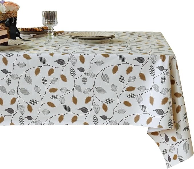 Rectangle Table Cloth, 100% Waterproof Tablecloth Oil Proof Spill Proof Vinyl by Unknown