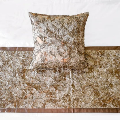 The HomeCentric King/Queen/Twin Copper Decorative CA King 86"x18" Bed Runner - Image 2