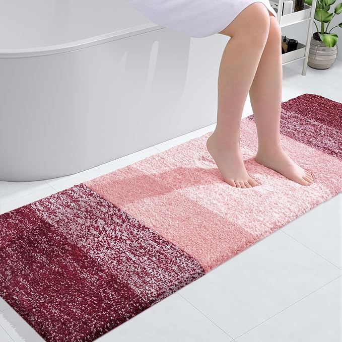 OLANLY Bathroom Runner Rugs 59x20, Extra Soft Absorbent Microfiber Bath Rugs by OLANLY