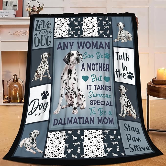 Dalmatian Blanket Dog Throw Blanket Dalmatian Dog Flannel Stuff Merch Cozy by Unknown