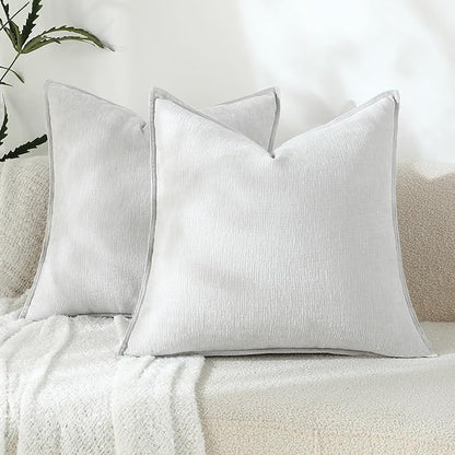 Stellhome Pack of 2 Soft Textured Throw Decorative Pillow Covers Square Accent by Stellhome