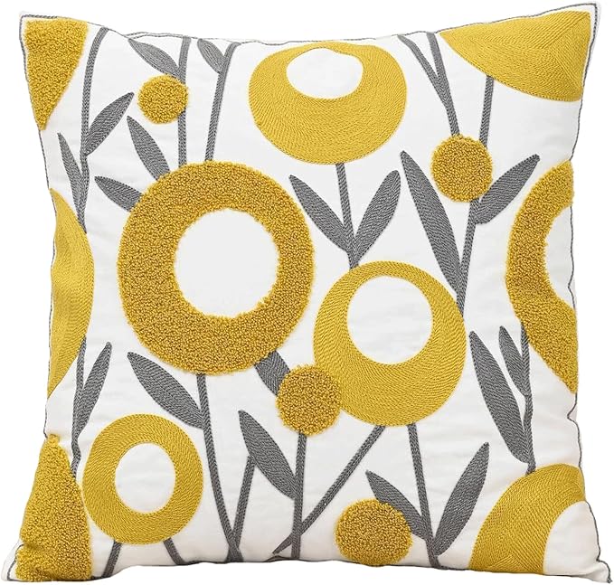 Embroidered Throw Pillow Cover Farmhouse Aesthetic Design Cushion Covers Spring by AusingLLC