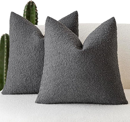 Foindtower Set of 2, Decorative Textured Boucle Throw Pillow Covers Accent by Foindtower