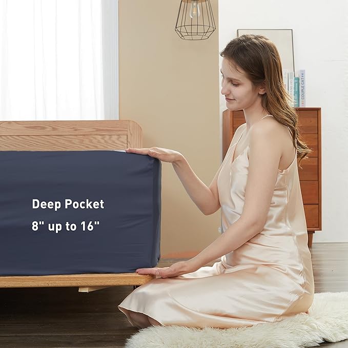 Sunflower California King Fitted Sheet, 1-Piece Deep Pocket Fitted Bottom Sheet - Image 3