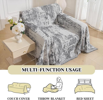 MEETSKY Small Couch Cover Oversized Chair Cover Washable, Chenille Soft Throw - Image 6
