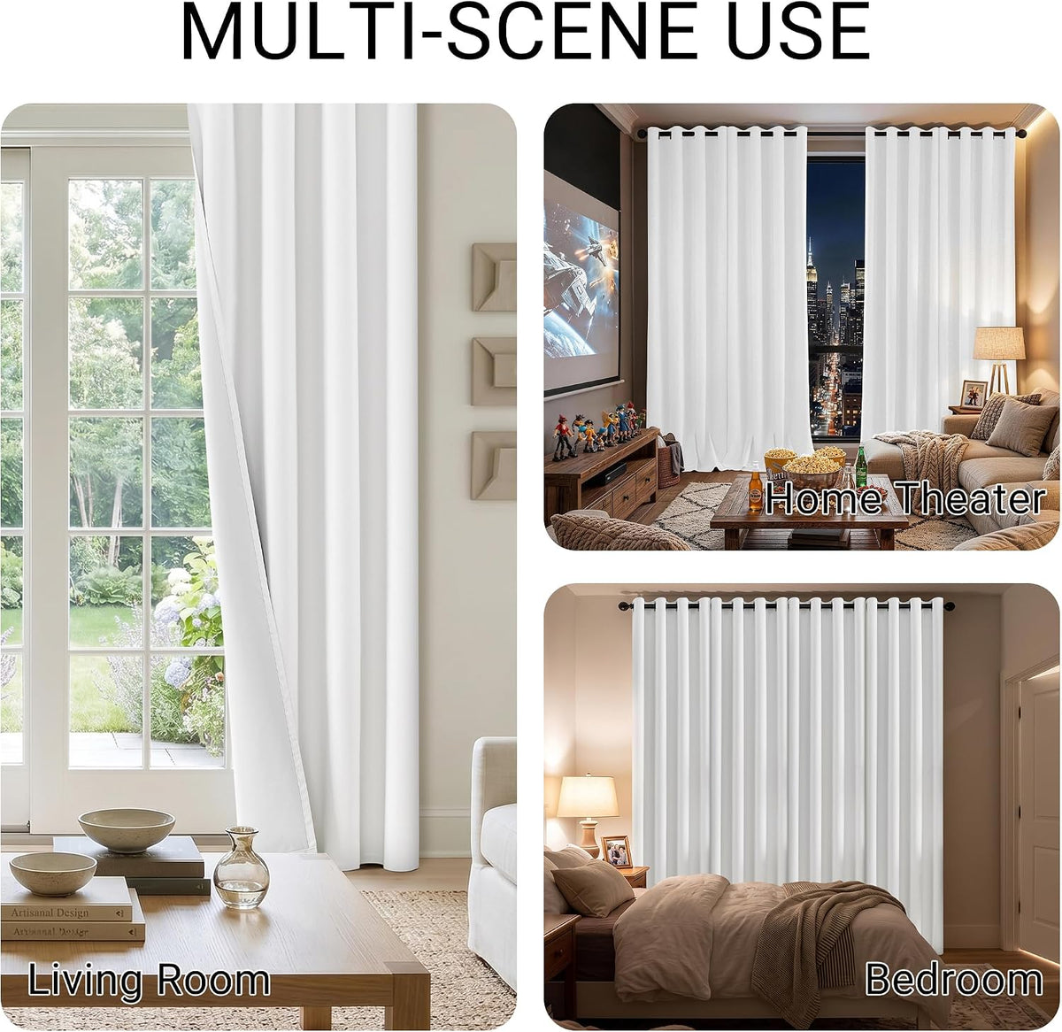 chrisdowa white blackout curtains 63 inches long 2, package contents