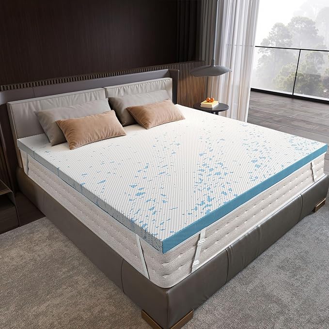 OhGeni 3 Inch Cooling King Size Gel Memory Foam Mattress Topper Pad, Medium by OhGeni