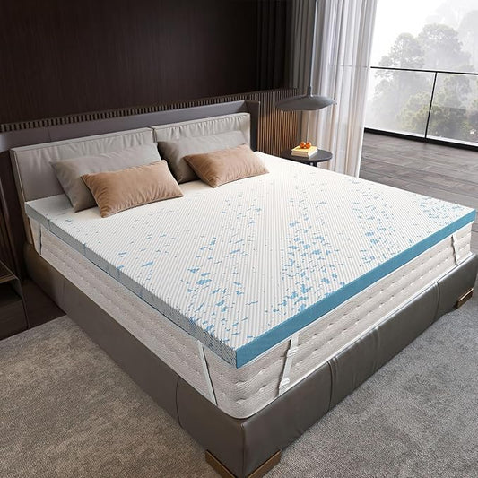 OhGeni 3 Inch Cooling King Size Gel Memory Foam Mattress Topper Pad, Medium by OhGeni