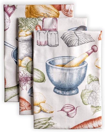 Maison d' Hermine Kitchen Towels Set of 3 100% Cotton 27.50" x 20" Reusable by MaisondHermine