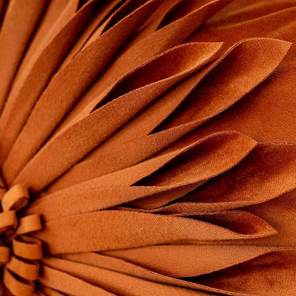 Alerfa 3D Flower Handmade Throw Pillow Cover Decorative Orange Velvet - Image 5