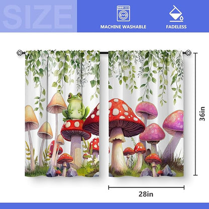 Aimego Mushroom Frog Kitchen Curtains - Image 3