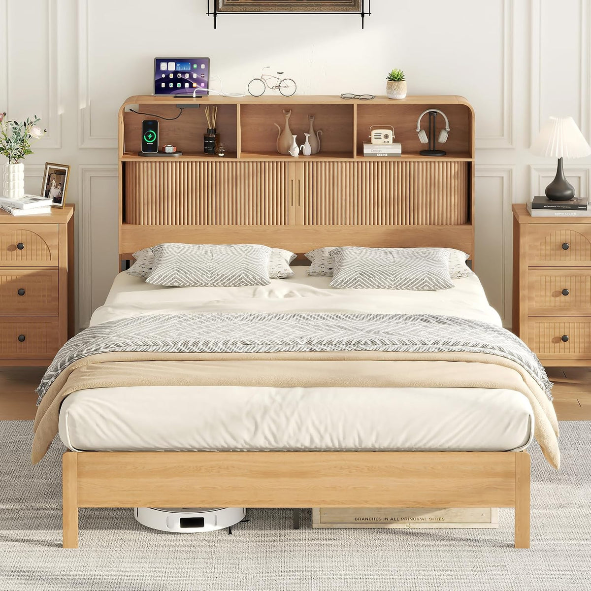 lxsxlome queen size bed frame with headboard and, main product view