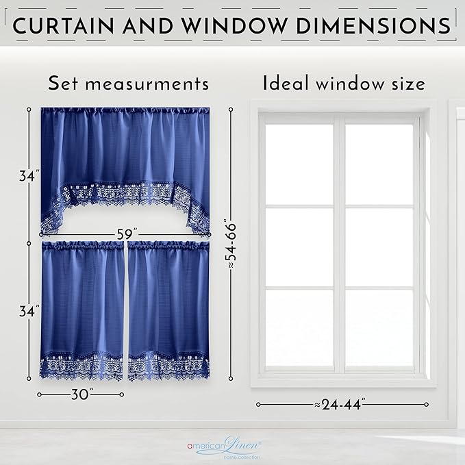 American Linen Café Curtains for Kitchen, Bathroom Curtains - Image 6