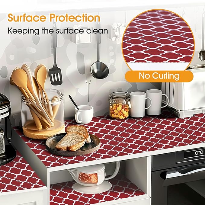 Shelf and Drawer Liner for Kitchen Cabinets Non-Adhesive, Strong Grip Non-Slip - Image 3