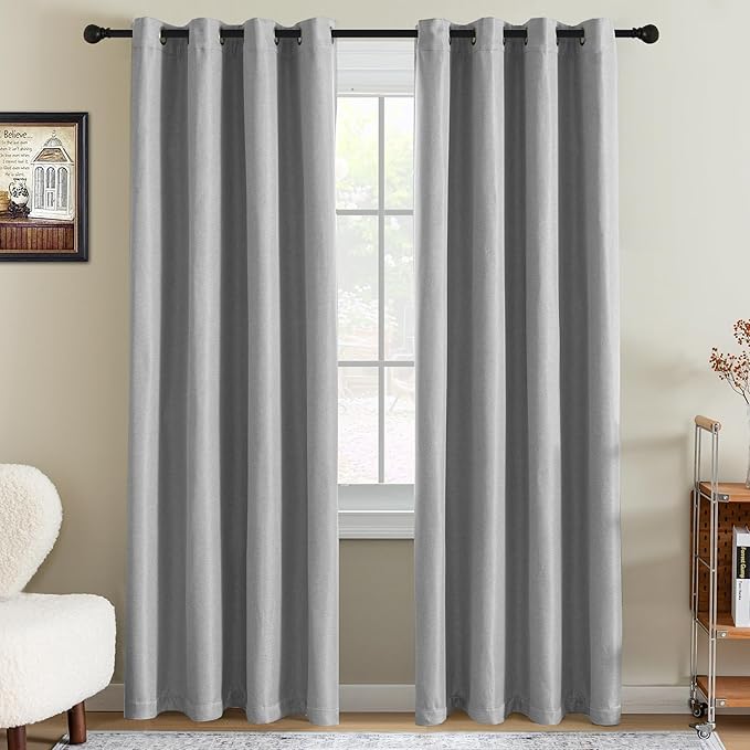 H.VERSAILTEX 95% Blackout Linen Curtains 96 Inches Long by HVERSAILTEX