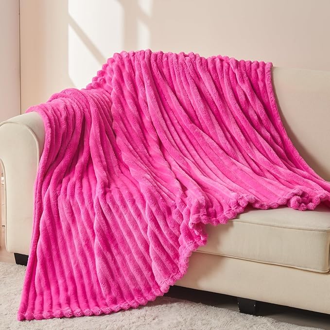 NEWCOSPLAY Super Soft Throw Blanket Hot Pink Premium Silky Flannel Fleece 3D - Image 3