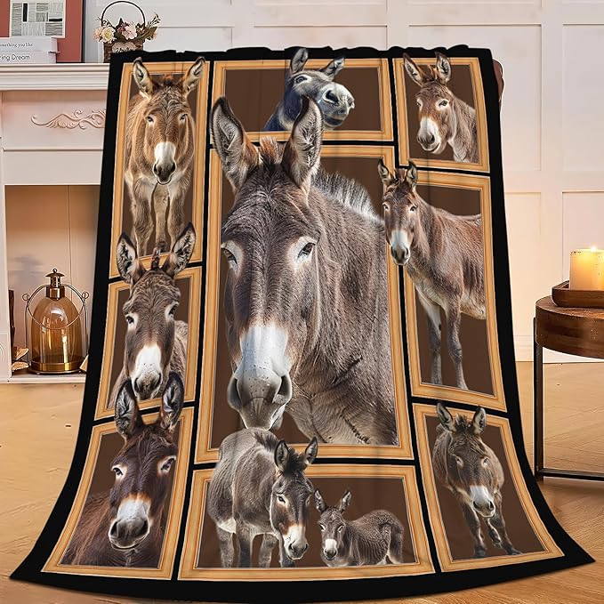 Donkey Blanket Donkey Throw Blanket Flannel Stuff Merch Cozy Decor Fleece Plush by Unknown