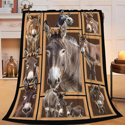 Donkey Blanket Donkey Throw Blanket Flannel Stuff Merch Cozy Decor Fleece Plush by Unknown