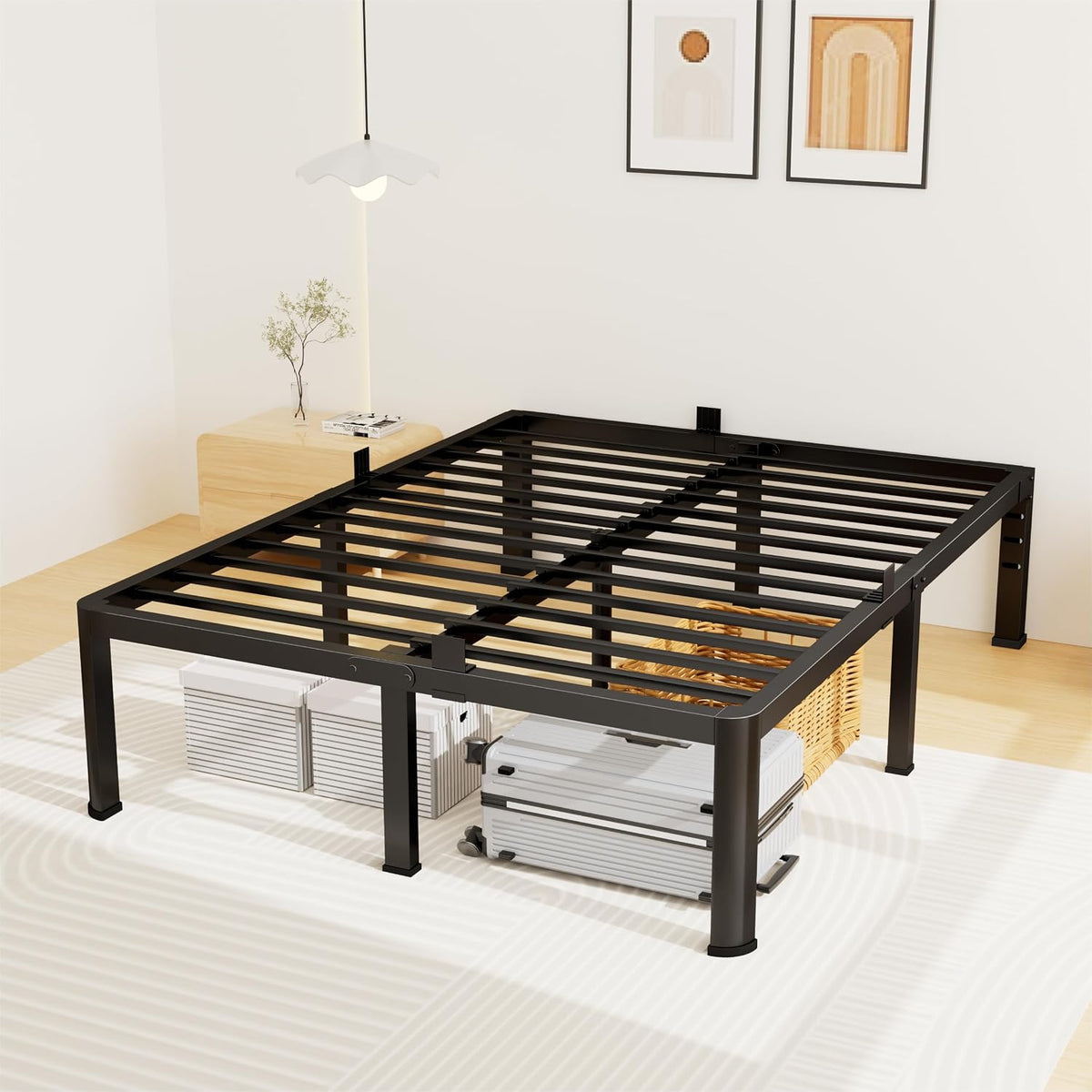 superay 14 inch queen metal bed frame with, main product view