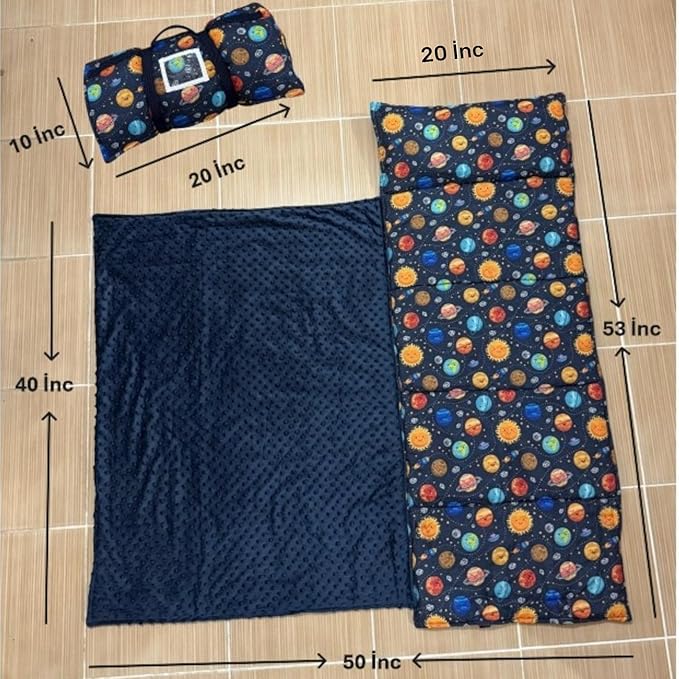 Toddler Nap Mat with Pillow and Blanket, Nursery Sleeping Mat, Portable Bed - Image 2