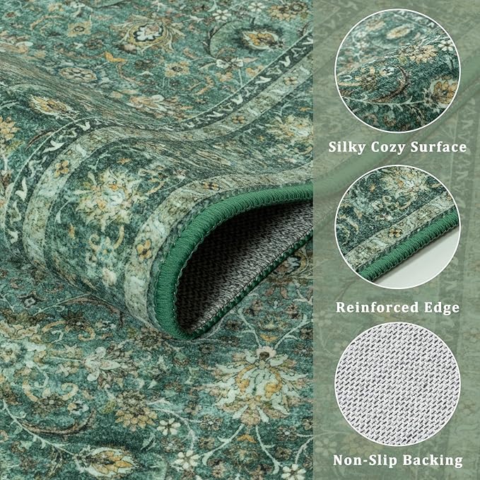 Collive Kitchen Rug Runners for Hallways, 2.6x12ft Long Washable Bathroom - Image 2