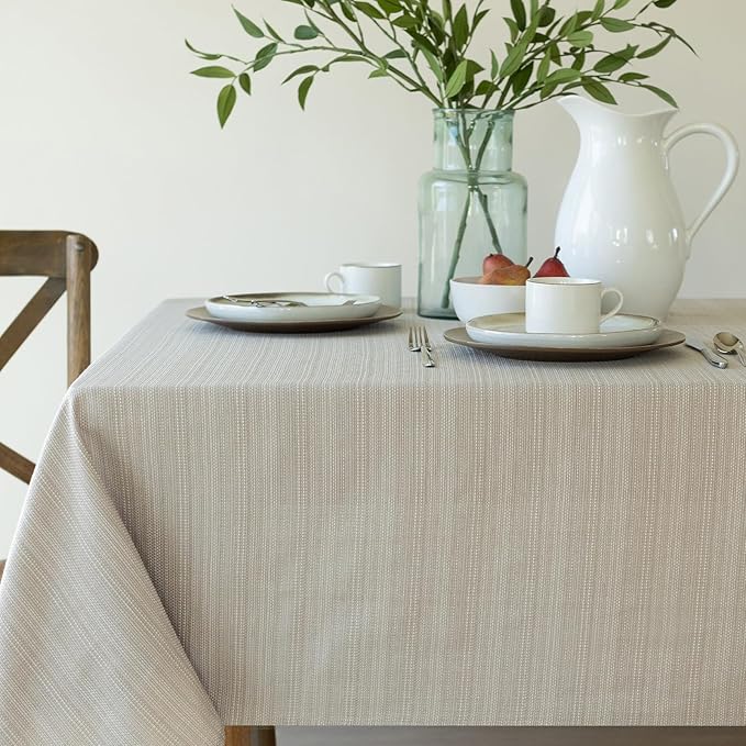 Benson Mills Cameron Textured Fabric Table Cloth, by BensonMills