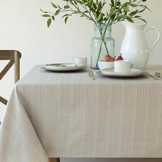Benson Mills Cameron Textured Fabric Table Cloth, by BensonMills