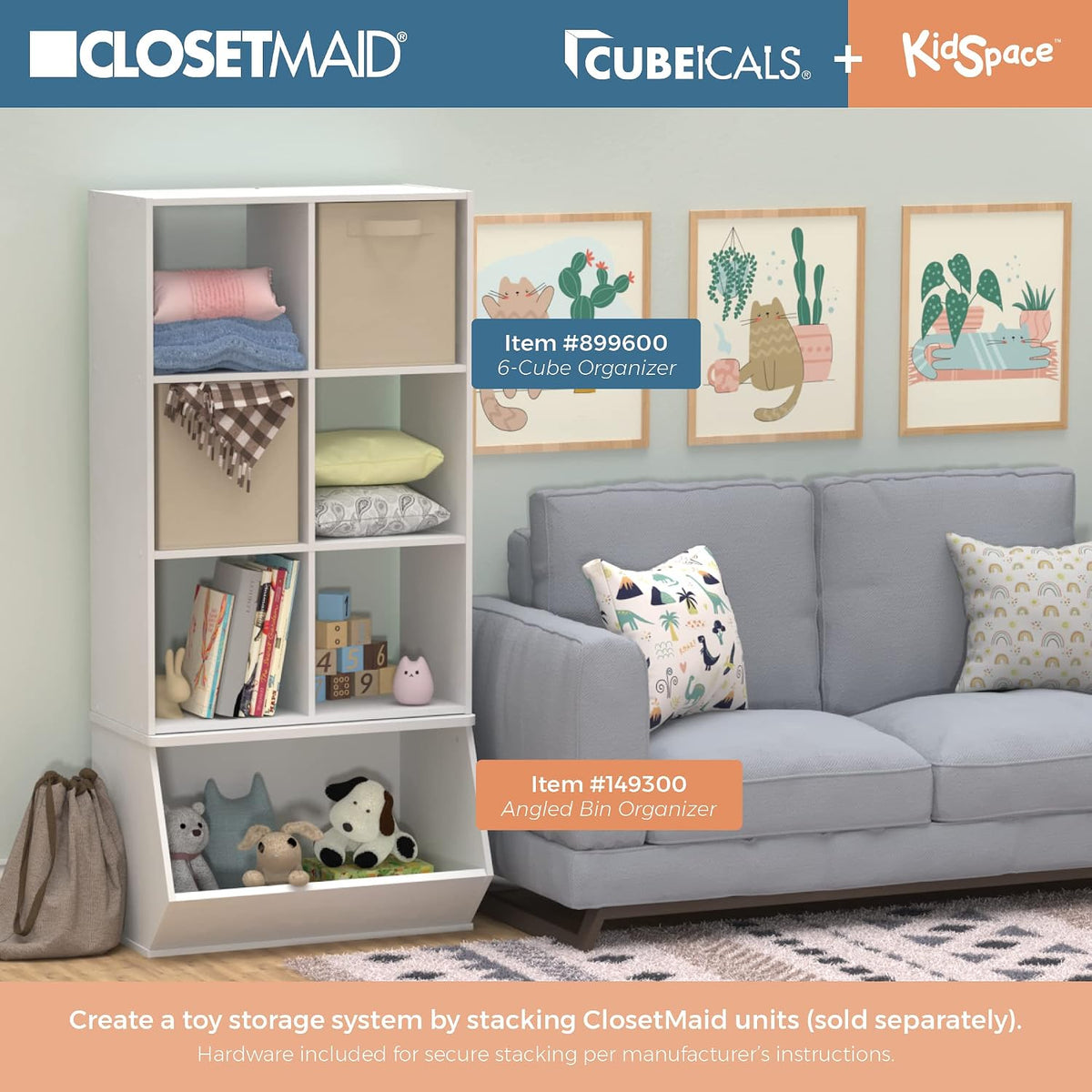 closetmaid cubeicals 6 cube storage shelf organizer bookshelf on a desk or shelf