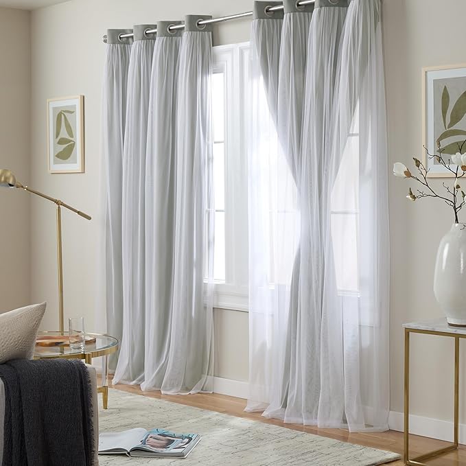 TOWN & COUNTRY LUXE Talia Double Layer Indoor Curtains, Sheer and Room - Image 3