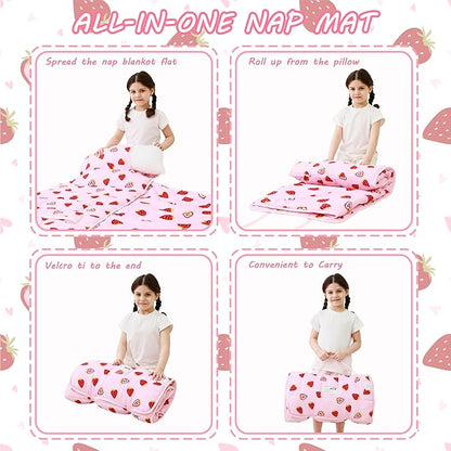 Toddler Nap Mat with Pillow and Blanket, Extra Large Rolled Napping Mats - Image 6