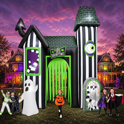 Kalolary 12FT Halloween Inflatable Arch Giant Haunted House Inflatable Tunnel