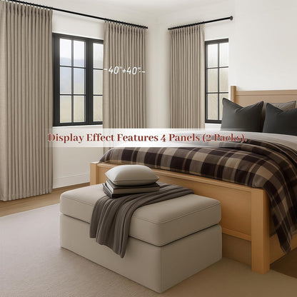 extra wide blackout curtains 70 x 96 inches, front angle view