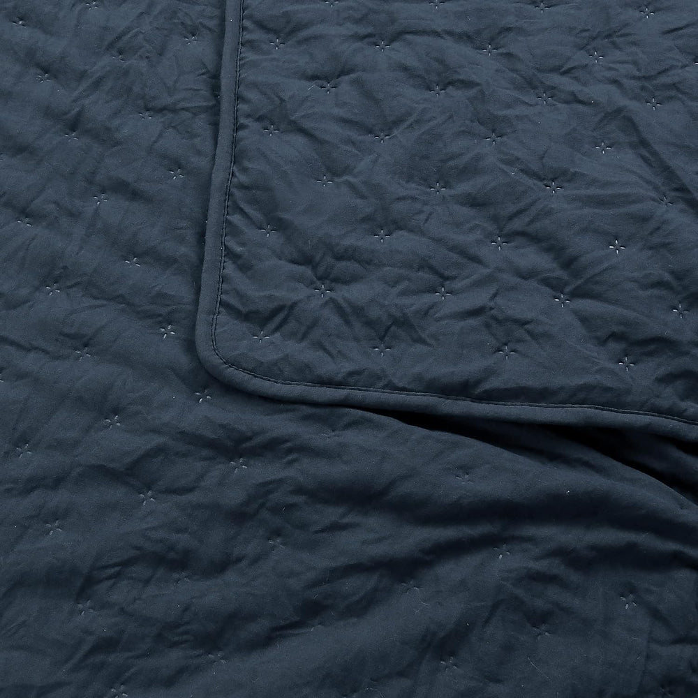 ROARINGWILD Navy Blue King Size Quilt Bedding Set with Pillow Shams, Lightwei...