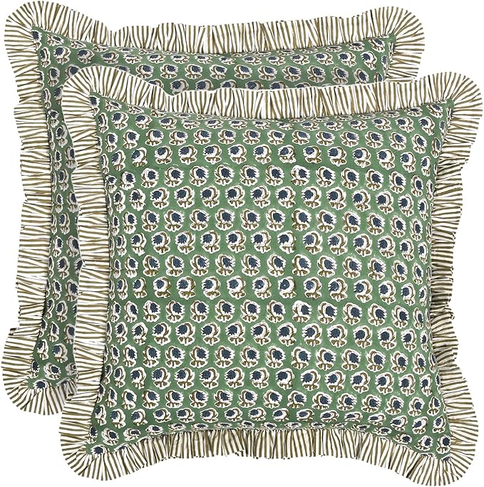 Ridhi Modern Farmhouse Pillow Covers Decorative Cotton Throw Pillow Covers Set by Ridhi
