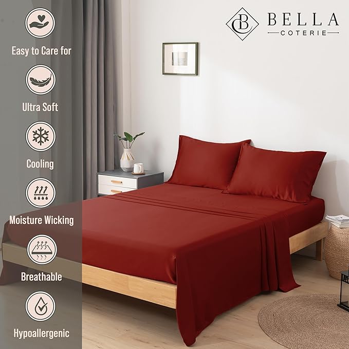 Bella Coterie Luxury Bamboo Viscose King Size Sheet Set | 100% Organically - Image 2