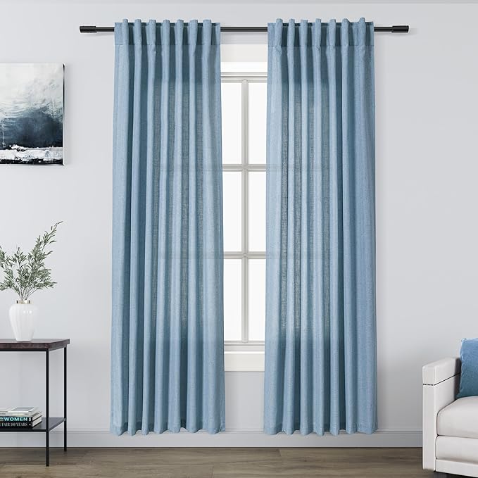 Nanspring Blue Curtains 80 Inches Length by Nanspring
