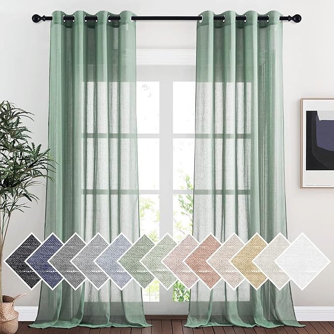 NICETOWN Linen Curtains Flax Sheer Texture by NICETOWN