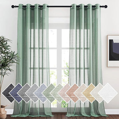 NICETOWN Linen Curtains Flax Sheer Texture by NICETOWN