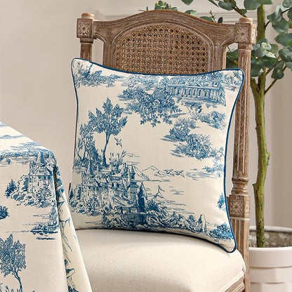 patdrea Designer Square Throw Pillow Covers Set of 2, Rustic Linen - Image 7
