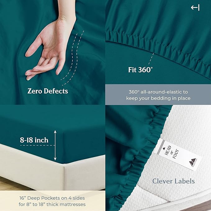 Mayfair Linen 100% Cotton Bed Sheets Queen Set - Image 5