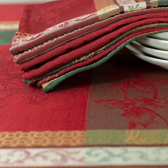 Benson Mills Holiday Legacy Yarn Dyed Jacquard Fabric Cloth Napkins, - Image 5