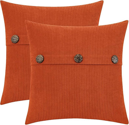 HWY 50 Burnt Orange Chenille Throw Pillow Covers 20x20 Inch by HWY50