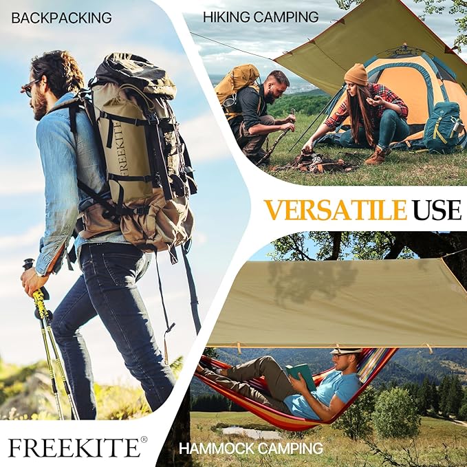 Camping Tarp Tent Portable Multifunctional Bushcraft Backpacking Tear-Resistant - Image 6