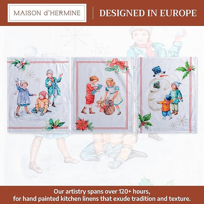 Maison d' Hermine Kitchen Towels Set of 3 100% Cotton 20" x 27.5" Reusable - Image 2