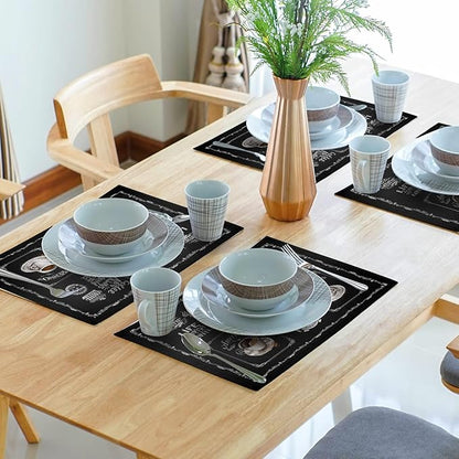 Giwawa Coffee Placemts Set of 4, Washable Heat-Resistant Linen Placemats - Image 7