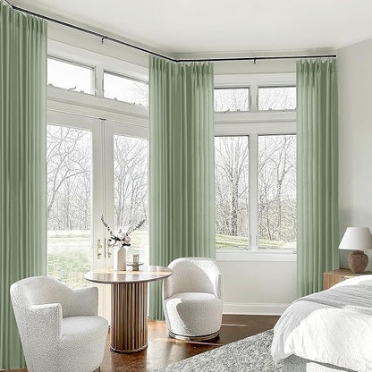Pinch Pleated 105 Inch Long Linen Curtains - Image 5