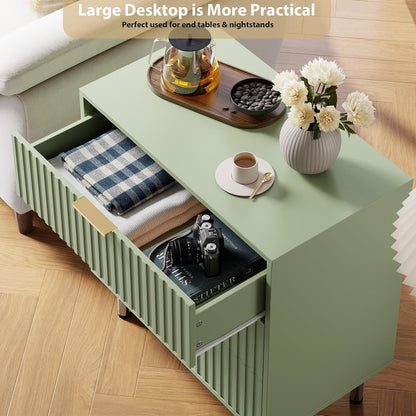 garveehome fluted green 3 drawer dresser for bedroom, package contents